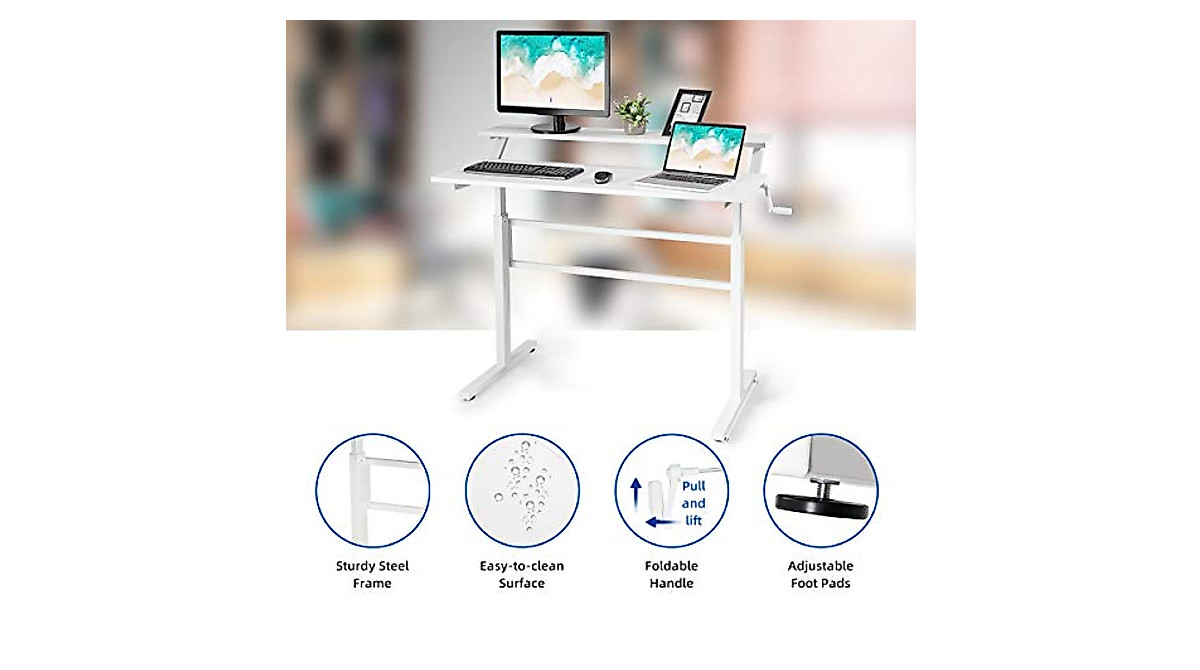Tangkula Standing Desk - Adjustable Sit-Stand Workstation for Home Office