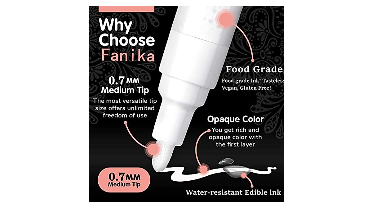 Fanika Edible Markers for Cookie Decorating - 3pcs Set