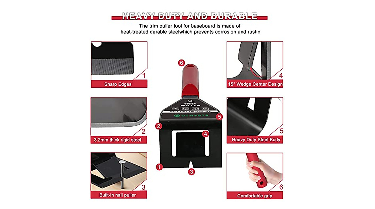 High-Performance Trim Puller Tool for Baseboard Removal