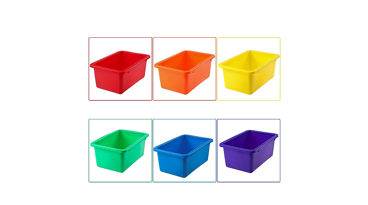 Outus 24 Pack Colorful Book Bins for Kids Storage