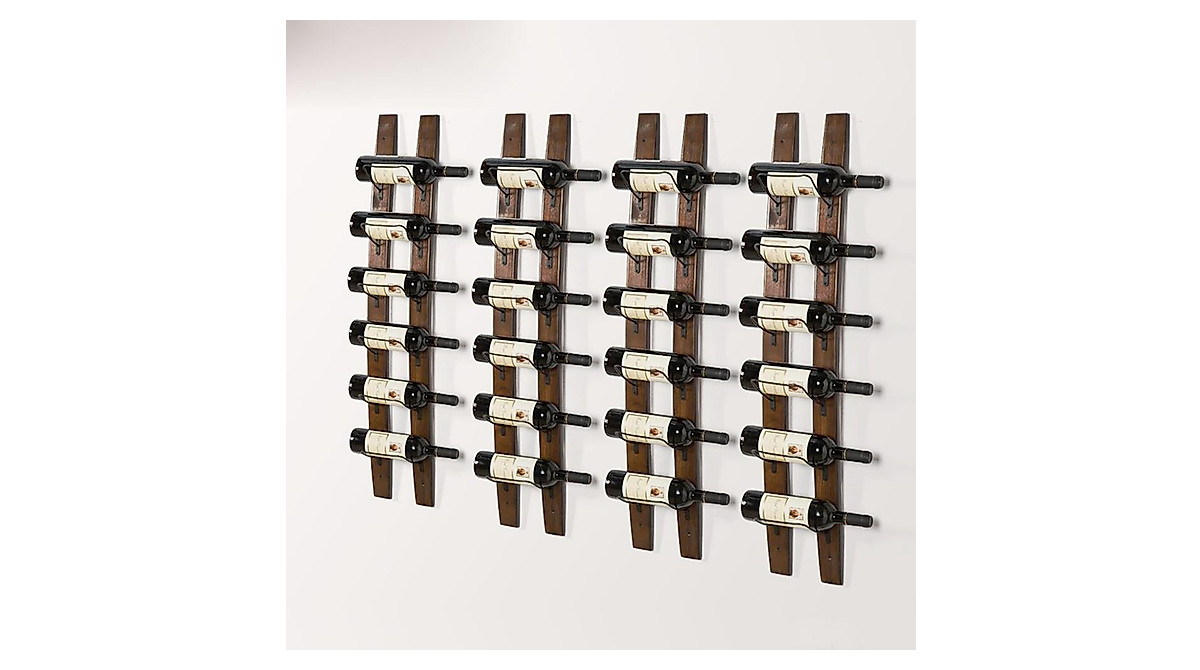 Wall Mounted Wine Rack - Rustic & Space-Saving Wine Storage