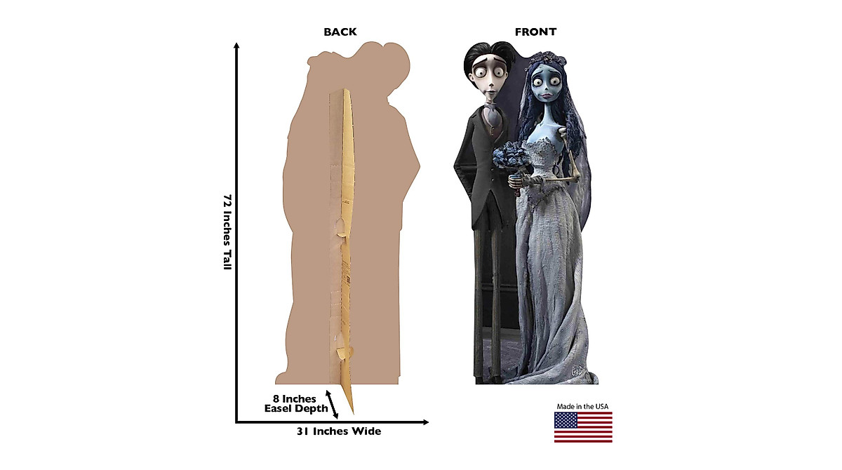 Cardboard Corpse Bride & Groom Life Size Standee - Easy to Use