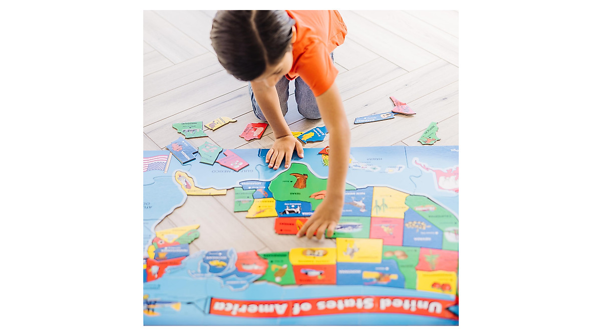 Melissa & Doug U.S. Map Floor Puzzle Educational 51Piece Puzzle