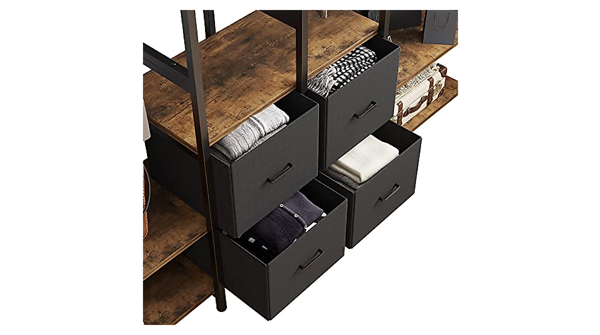 Heavy Duty Garment Rack with Drawers & Hooks - WEI WEI