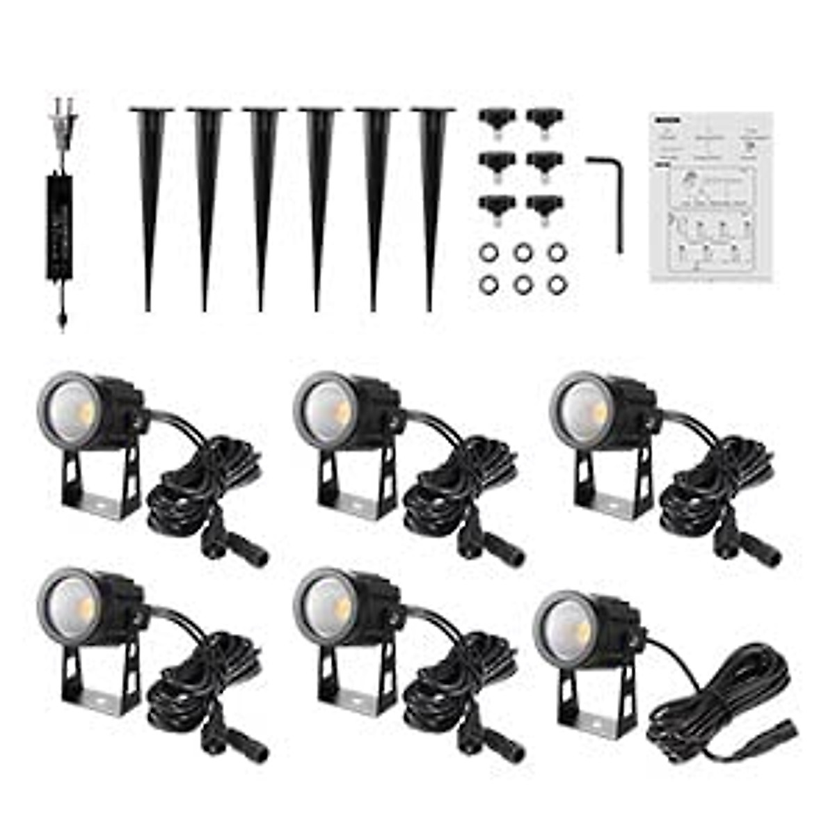 Greenclick Landscape Lighting - Bright 12V Outdoor Spotlight 6 Pack