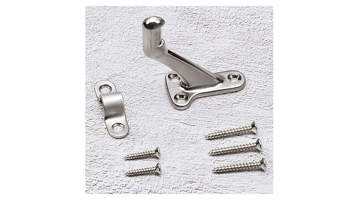 3 Pack Heavy Duty Handrail Brackets - Brushed Nickel