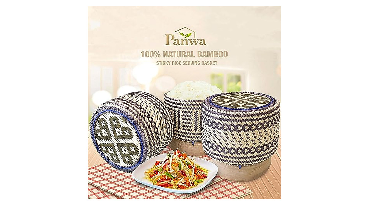 Eco-Friendly Thai Bamboo Rice Basket - Handmade & Food Safe
