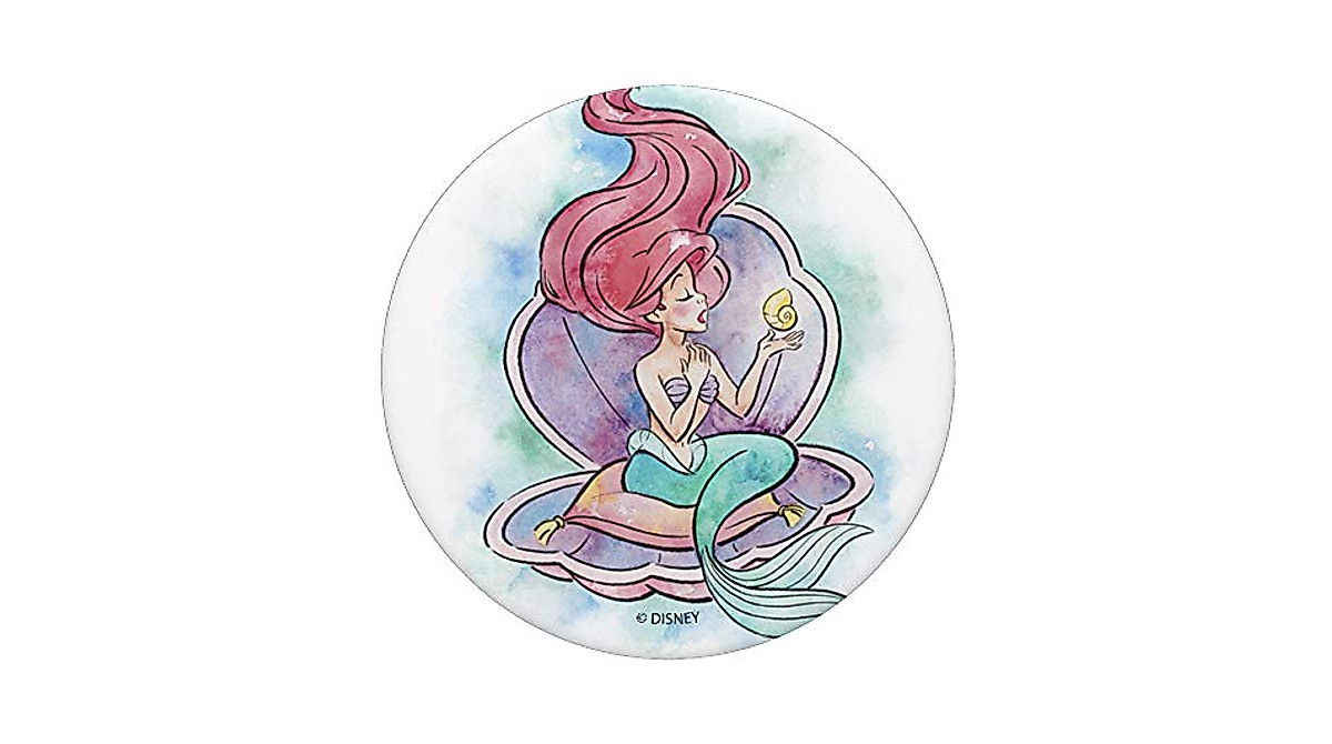 Disney Little Mermaid Ariel Watercolor Shell PopSockets Grip for Phones