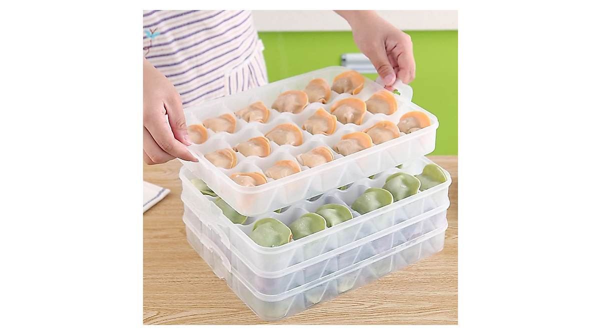 Zerodeko Stackable Food Storage Container for Dumplings - Green