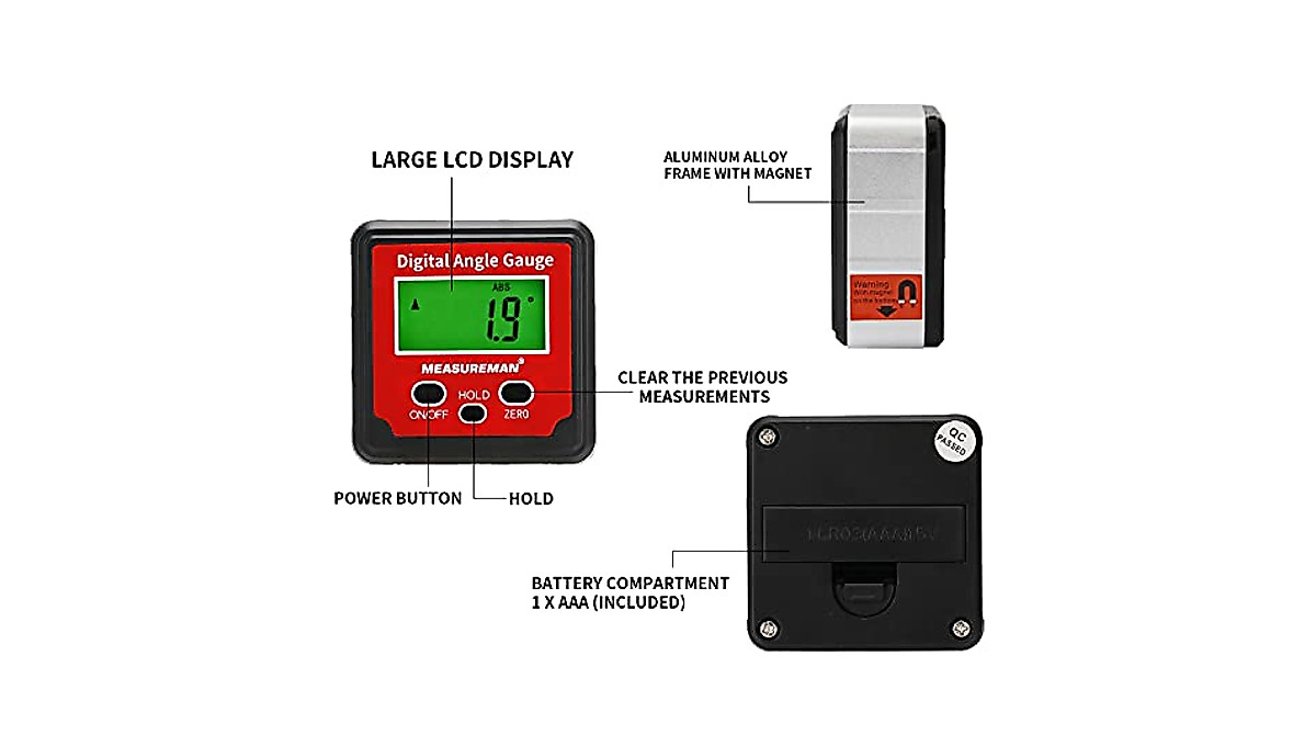 MEASUREMAN Digital Level Protractor - Accurate & Portable
