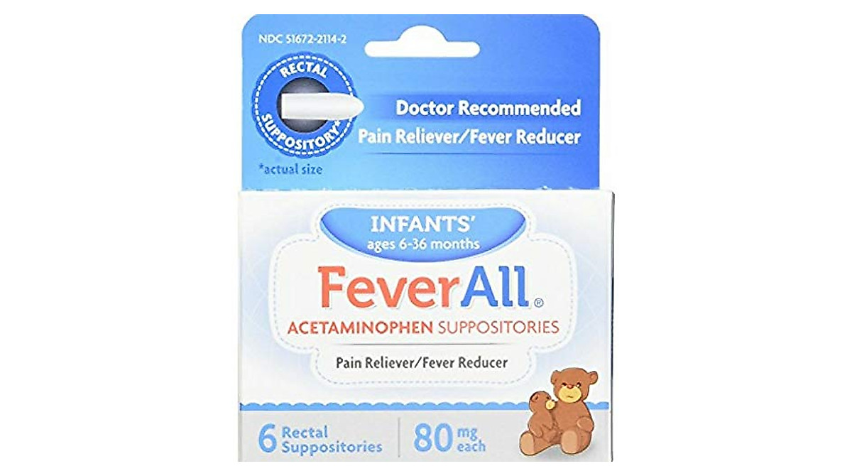 FeverAll Infants Acetaminophen Suppositories 80mg - Fast Relief for Babies
