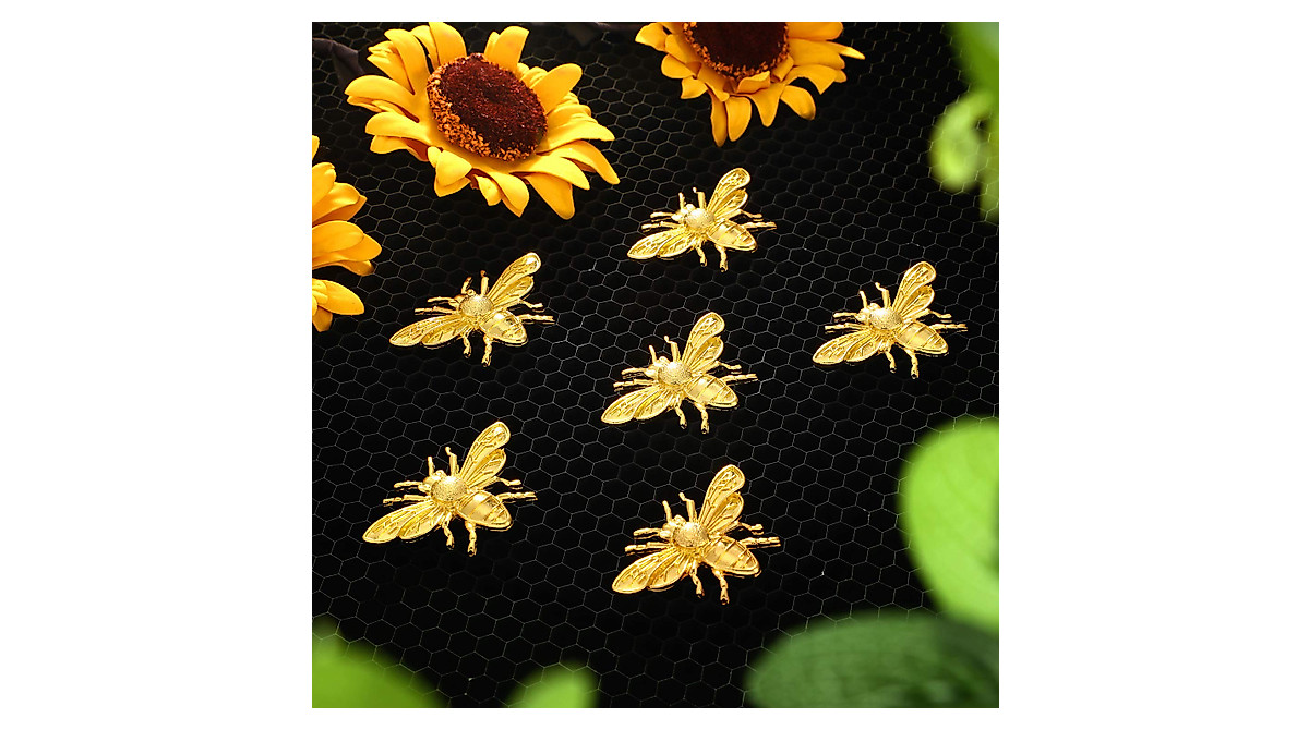 12 Pack Gold Bee Refrigerator Magnets - Durable & Cute Home Decor