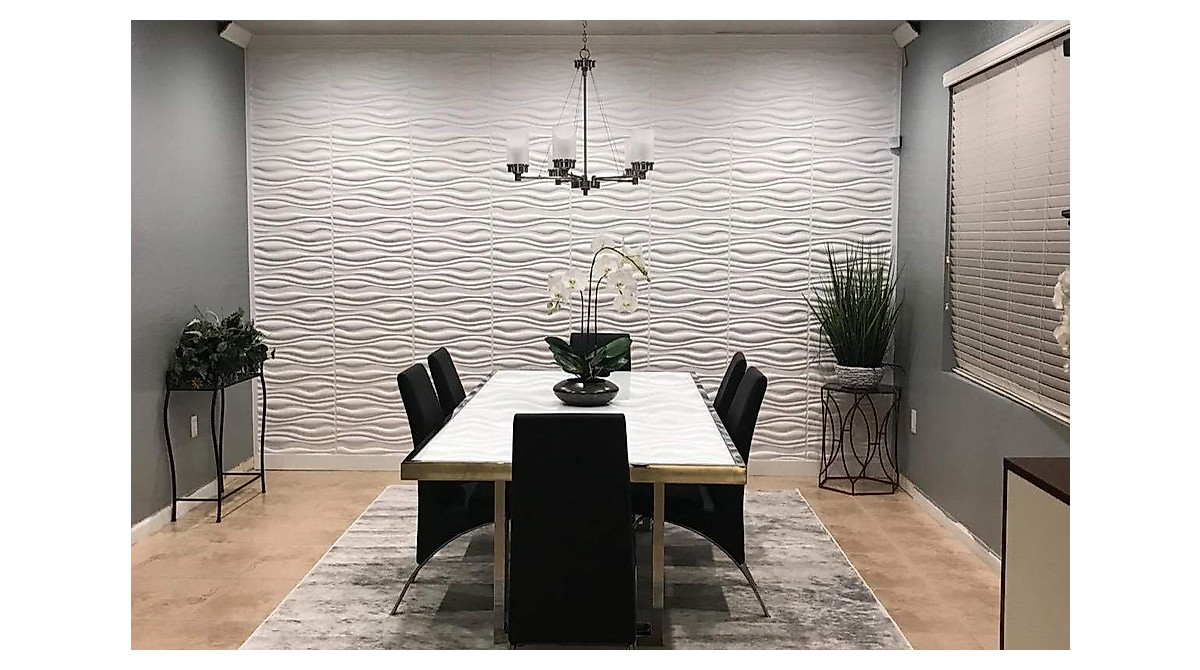 Art3d PVC Wave Board 3D Wall Panels - 12 Pack