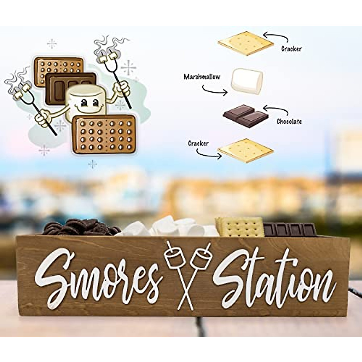 PuGez S'mores Station Box - Rustic Outdoor S'mores Kit