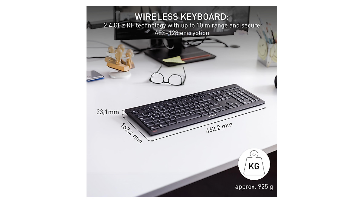 Cherry Stream Wireless Keyboard - Slim & Quiet Design
