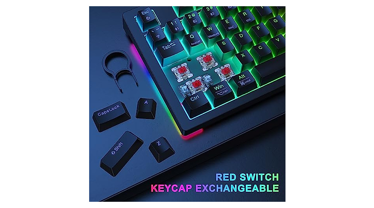 TECURS Wireless Gaming Keyboard - RGB TKL Mechanical Keyboard