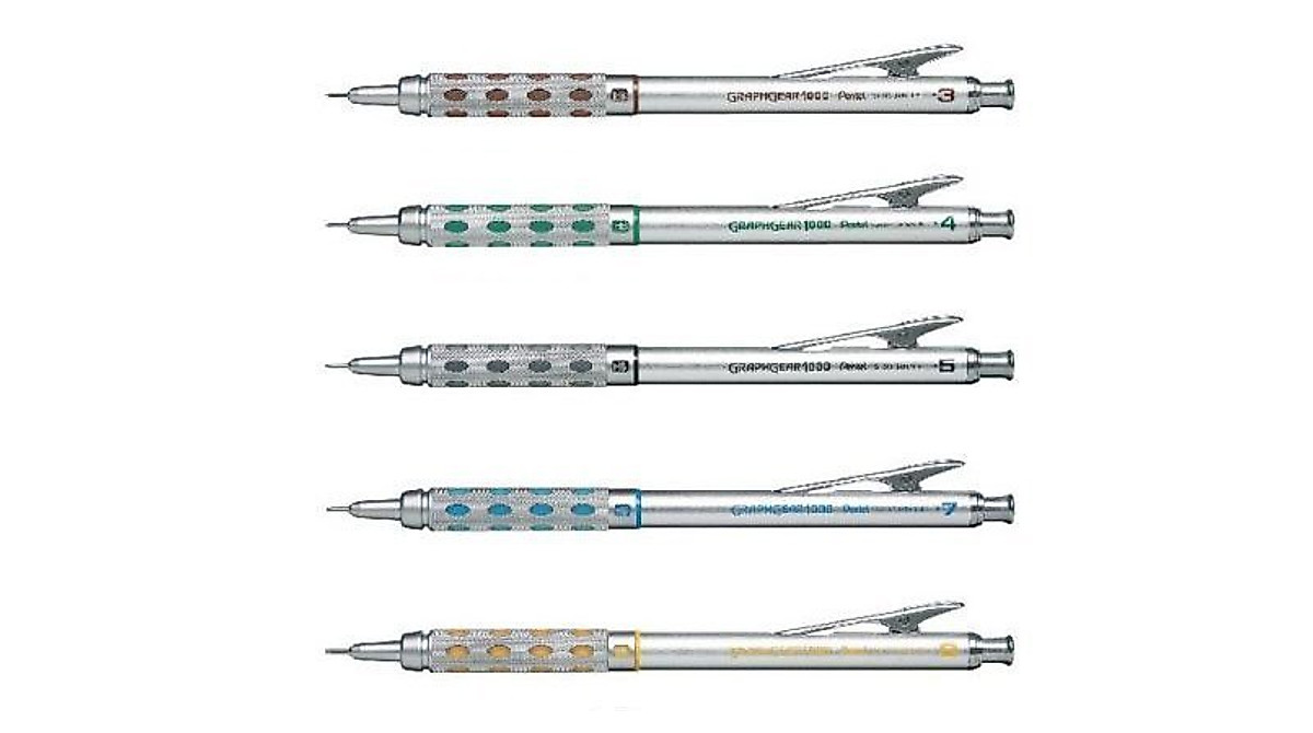 Pentel Graphgear 1000 Drafting Pencils - Set of 5