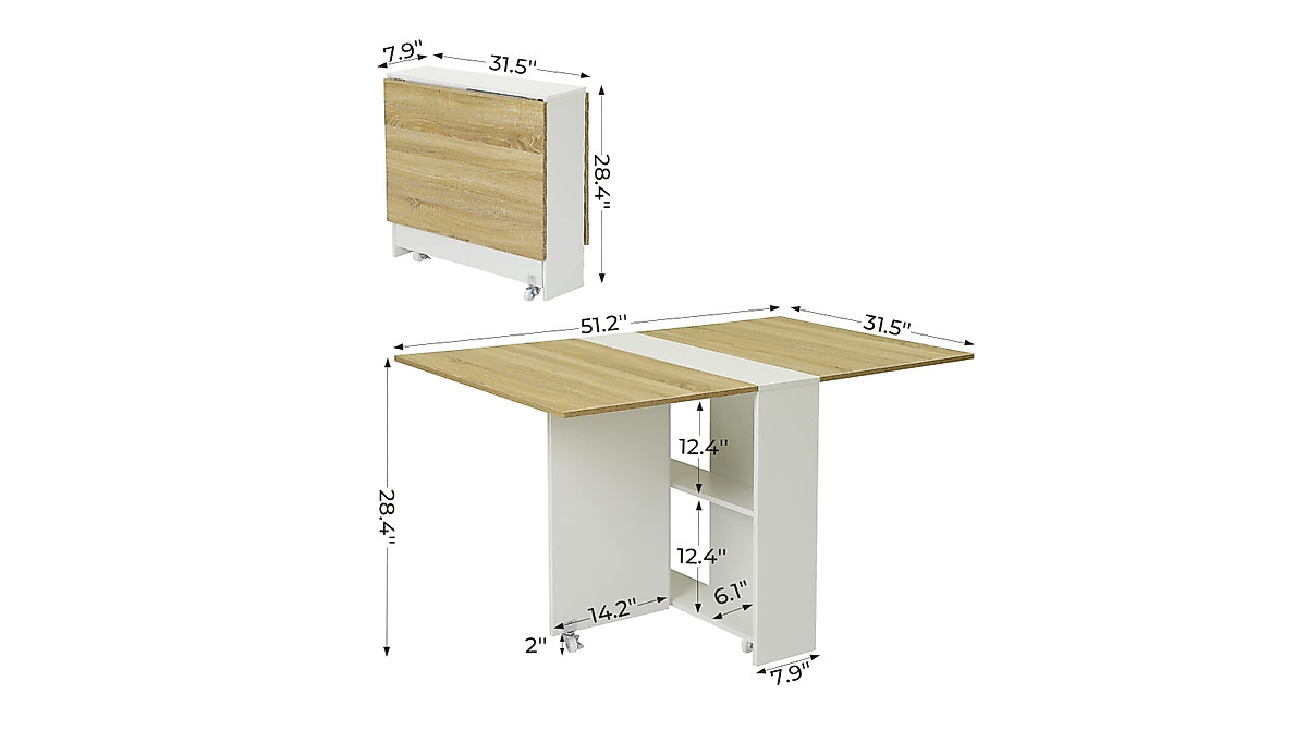 Tiptiper Folding Dining Table - Space-Saving Design