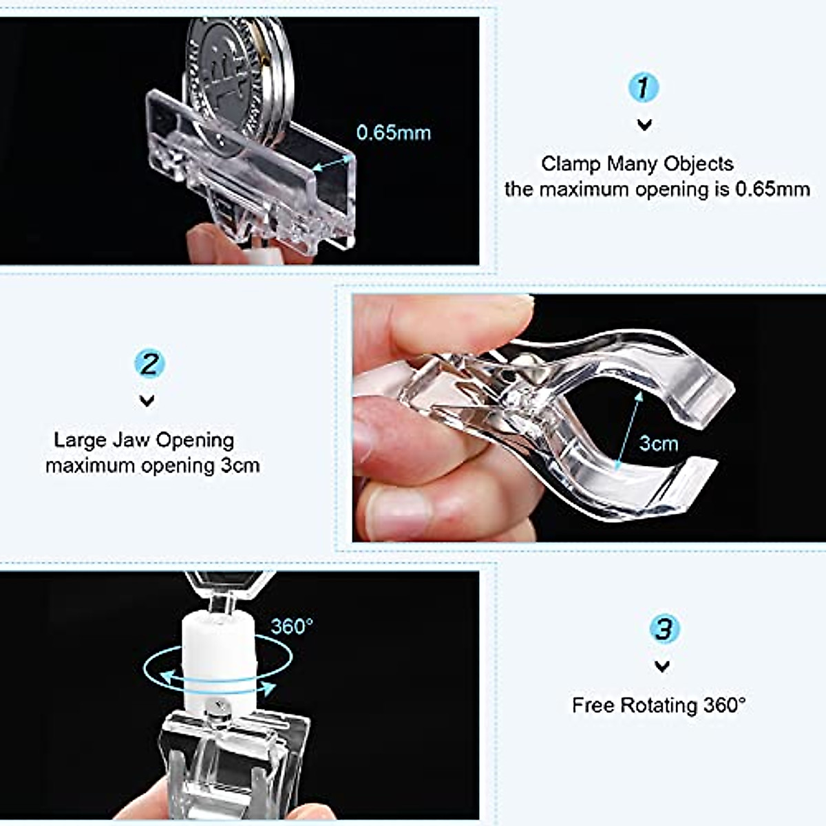 20PCS Rotatable Plastic Sign Holder Clips for Retail Displays