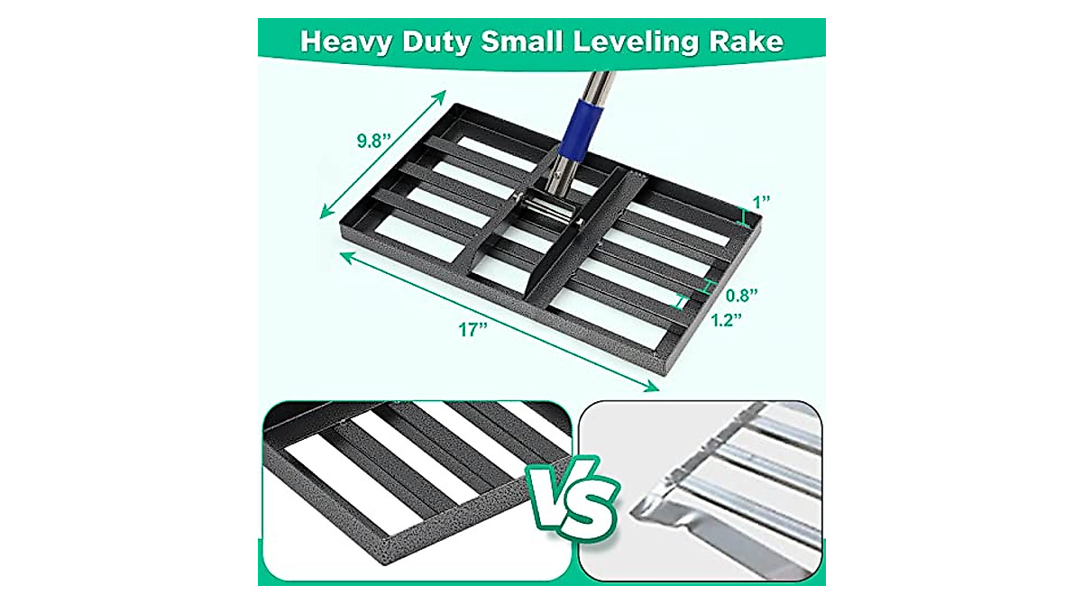 Heavy Duty Lawn Leveling Rake - 17