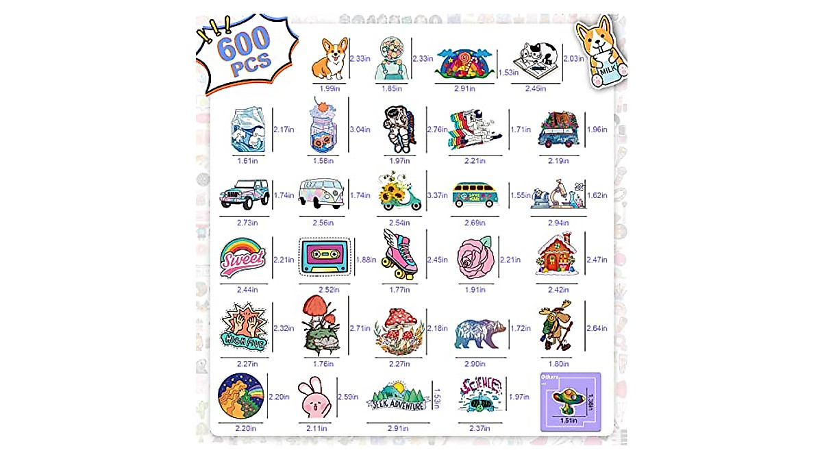 Arme 600 PCS Colorful Waterproof Stickers for Everyone