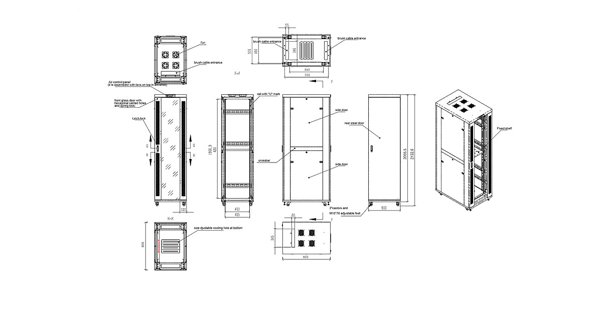Sysracks 42U Server Rack - Locking Cabinet with Cooling & Wheels