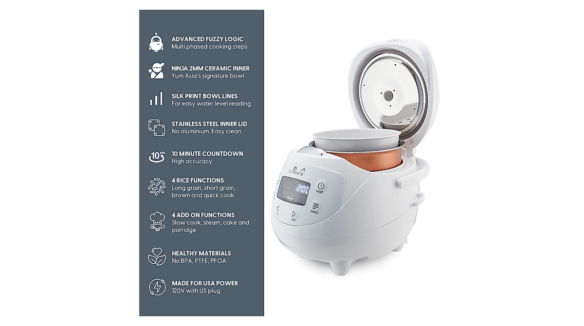 Yum Asia Panda Mini Rice Cooker - Perfect Rice Every Time