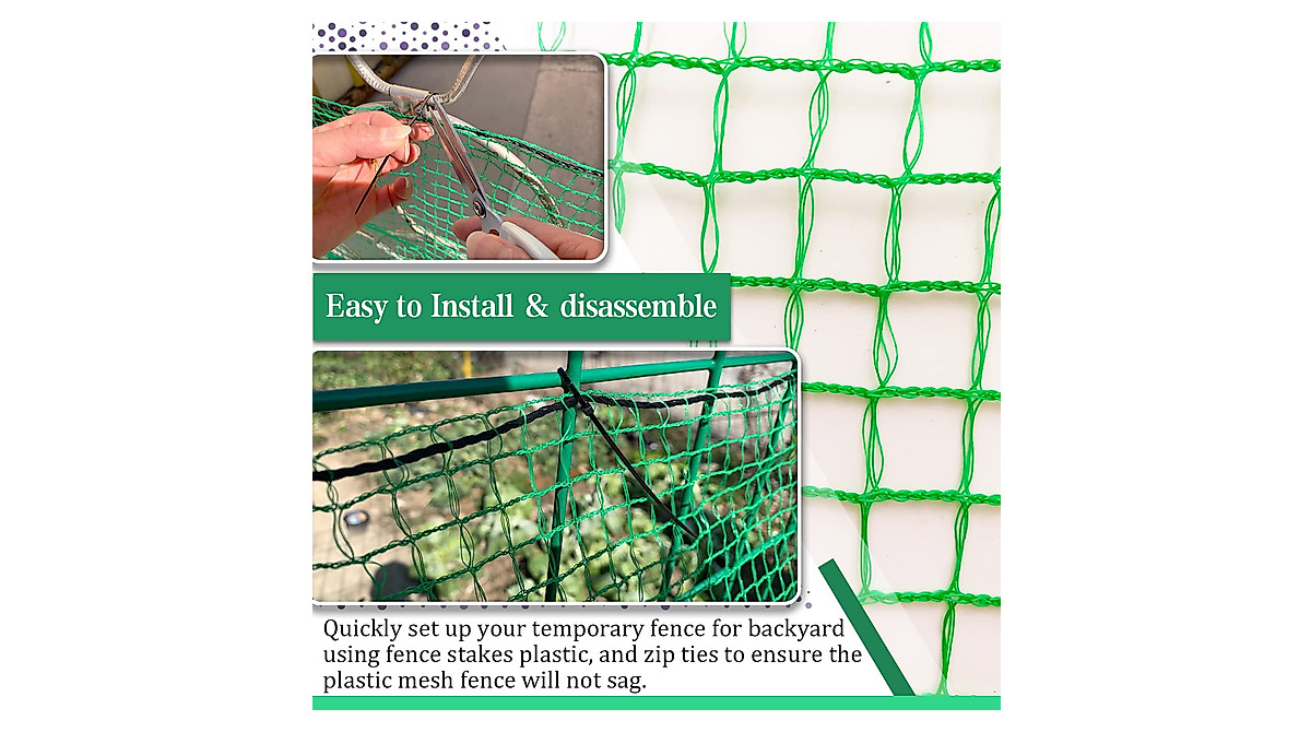 Hortifan Temporary Fence Plastic Mesh Fencing, 4FT x 100FT Garden Bird ...