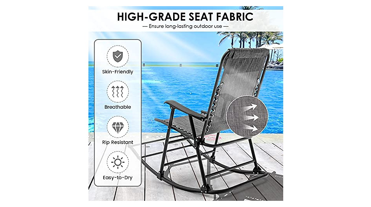 Goplus Folding Rocking Chair: Portable Zero Gravity Comfort