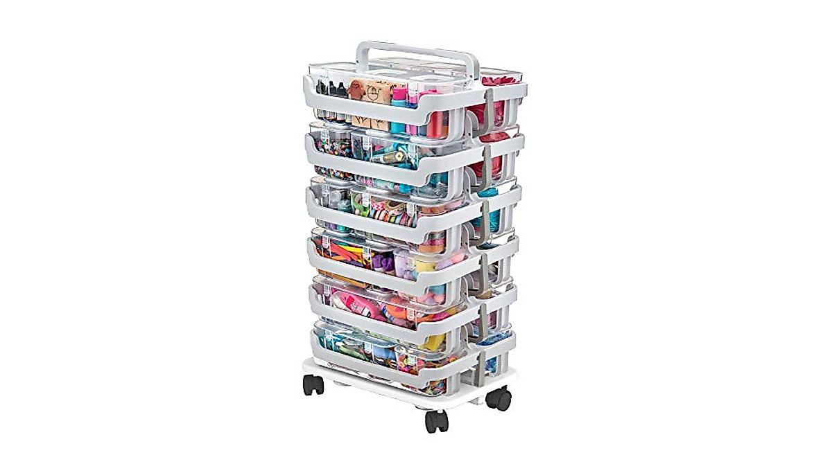 Deflecto Stack 'N Go Caddy Wheel Base - Mobile Craft Organizer