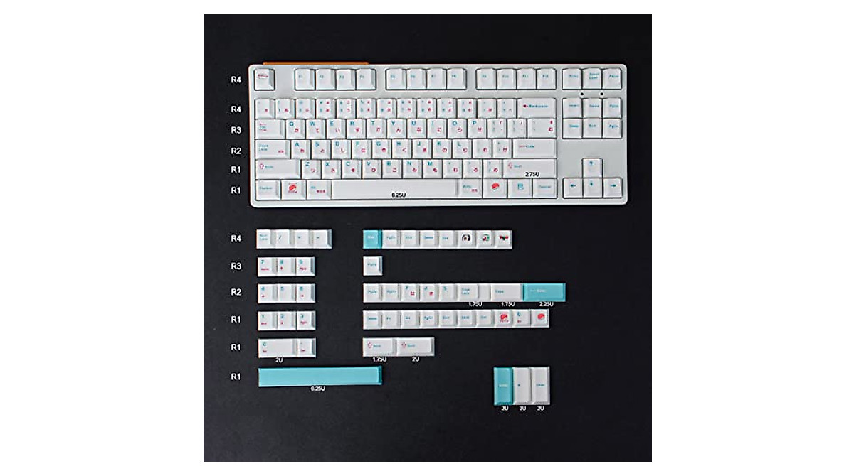 135 Keys Japanese Sushi Keycaps for Mechanical Keyboards