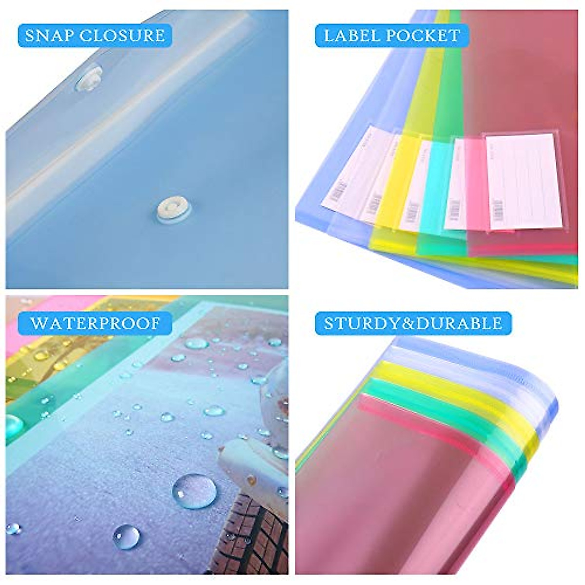 Colorful Plastic File Folders for Organized Storage