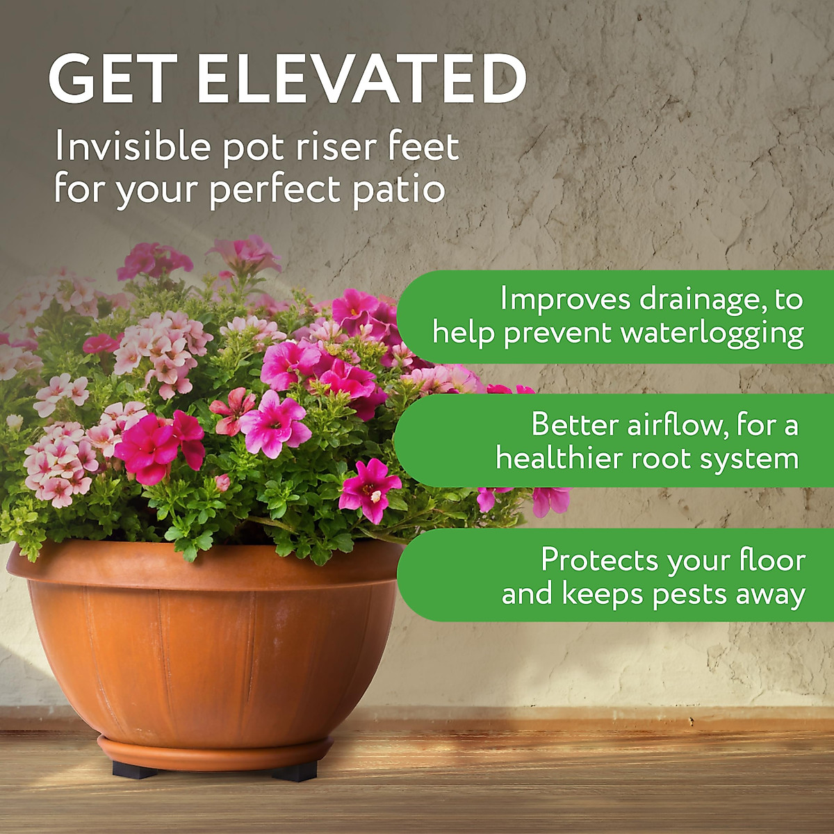 IMPRESA 40 Pack Pot Risers for Healthy Outdoor Plants