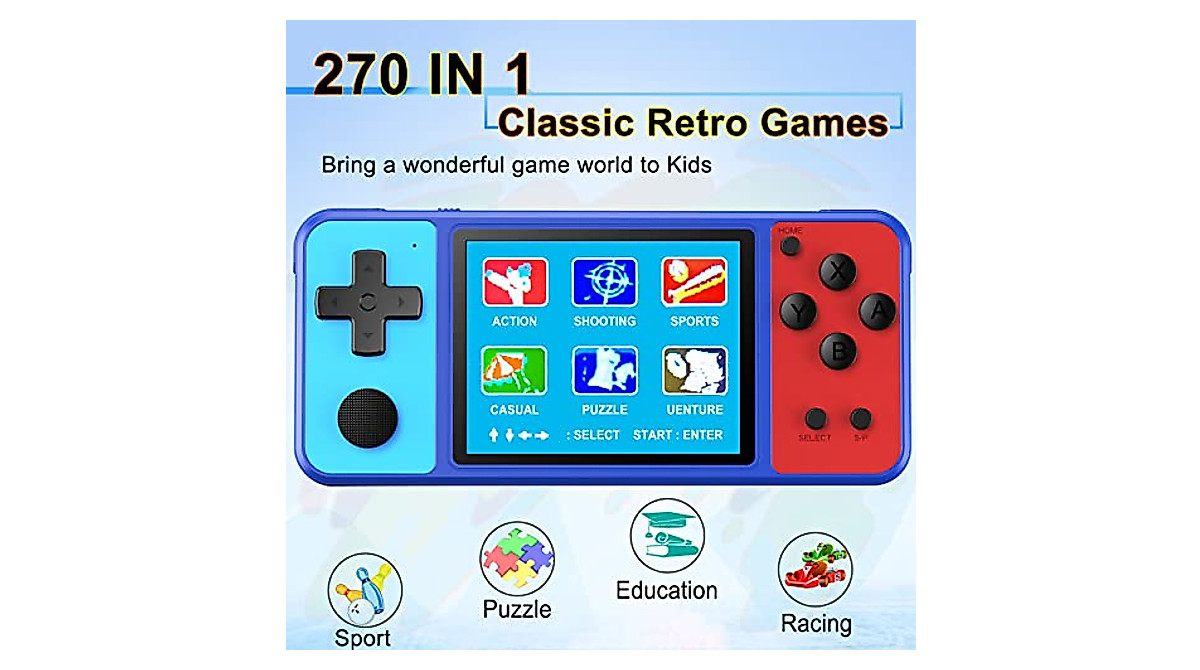 Great Boy Handheld Game Console with 270 Classic Retro Games