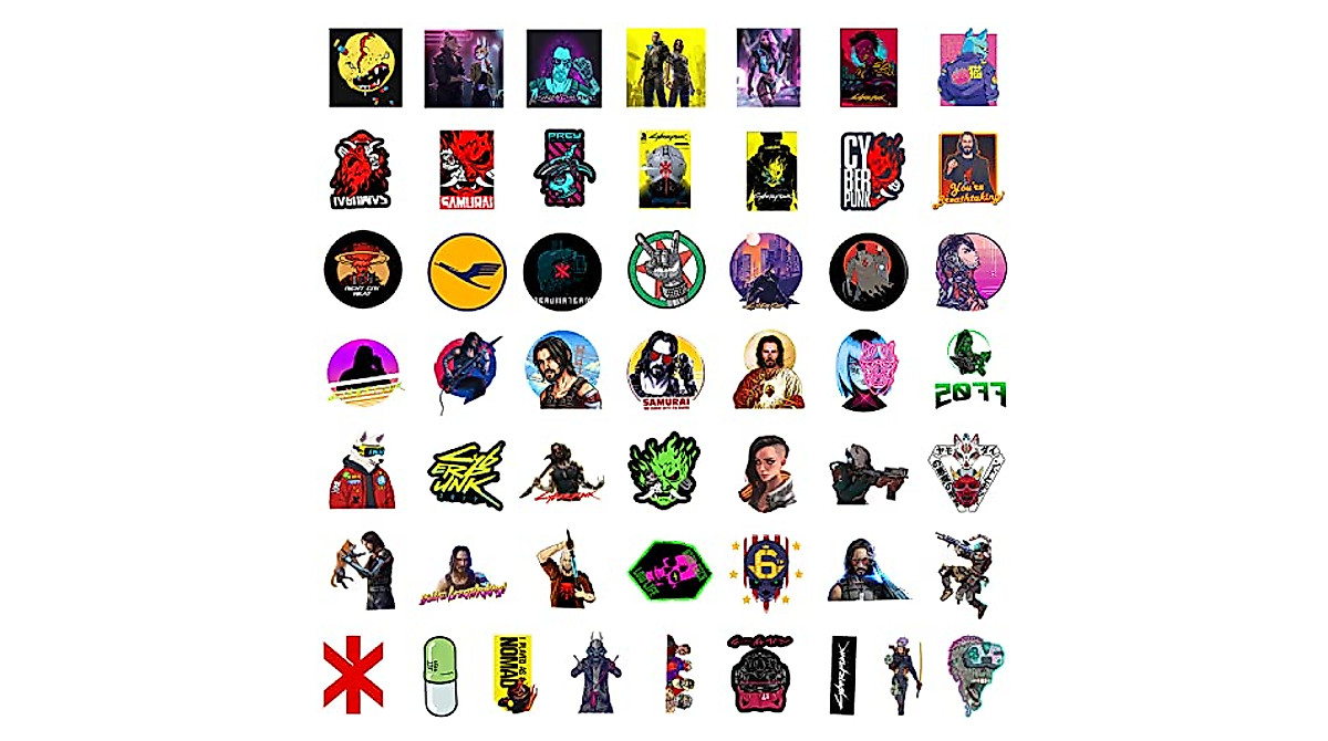 Cherubcare 50Pcs Cyberpunk Stickers - Vinyl & Waterproof