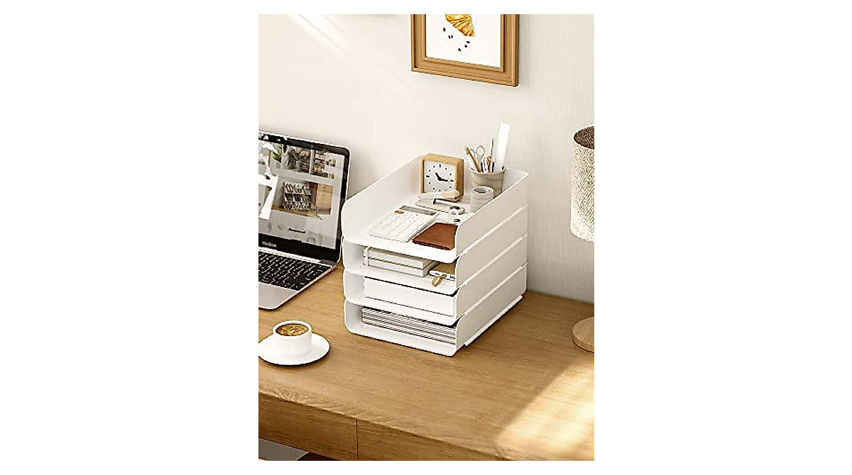 Organize Your Desk with HKeeper Stackable Paper Trays