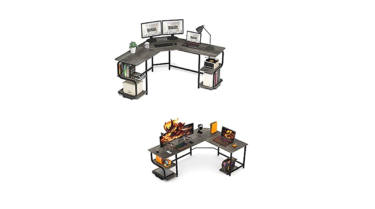 Teraves 64.84" Reversible L Shaped Desk with Storage | Modern Office ...