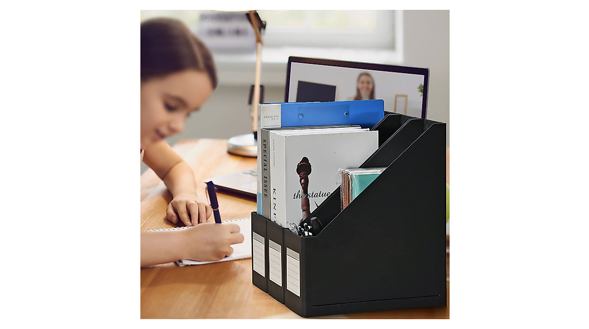 HUAPRINT Black Magazine Holder - Organize Your Space