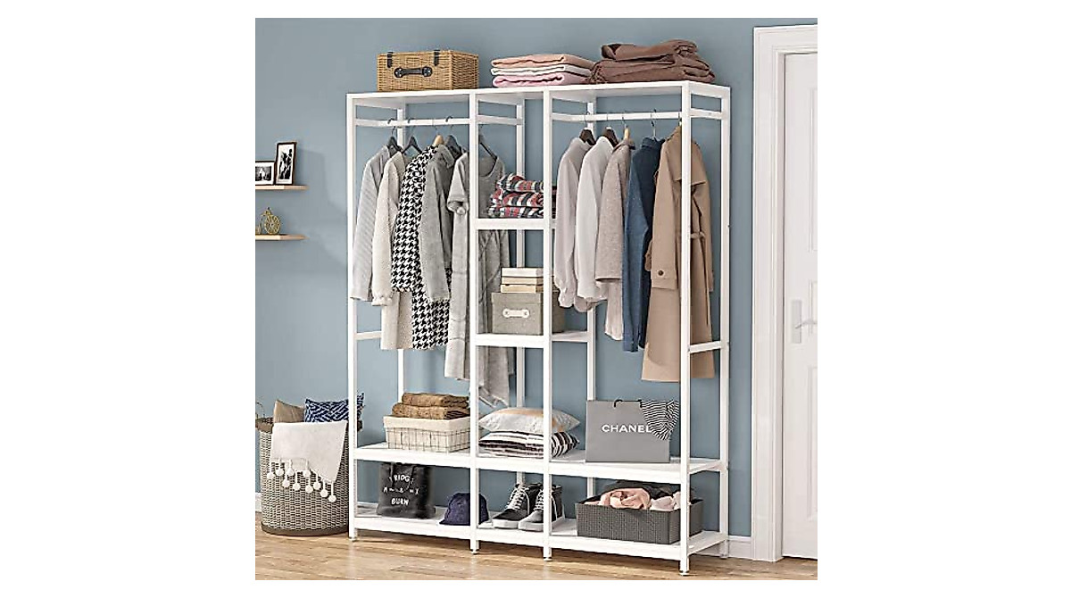 Tribesigns Heavy Duty Closet Organizer - Large, Freestanding Wardrobe