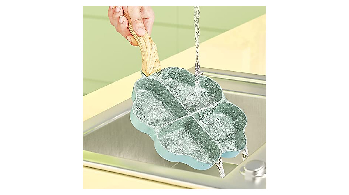DAFEIKE Heart Shape Nonstick Ceramic Egg Pan - Green Togo