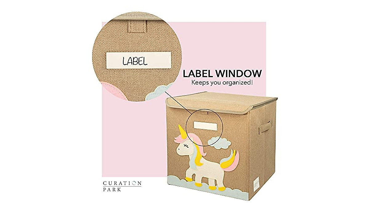 Curation Park Storage Cube Box - Stylish Kids Organizer with Unicorn Design