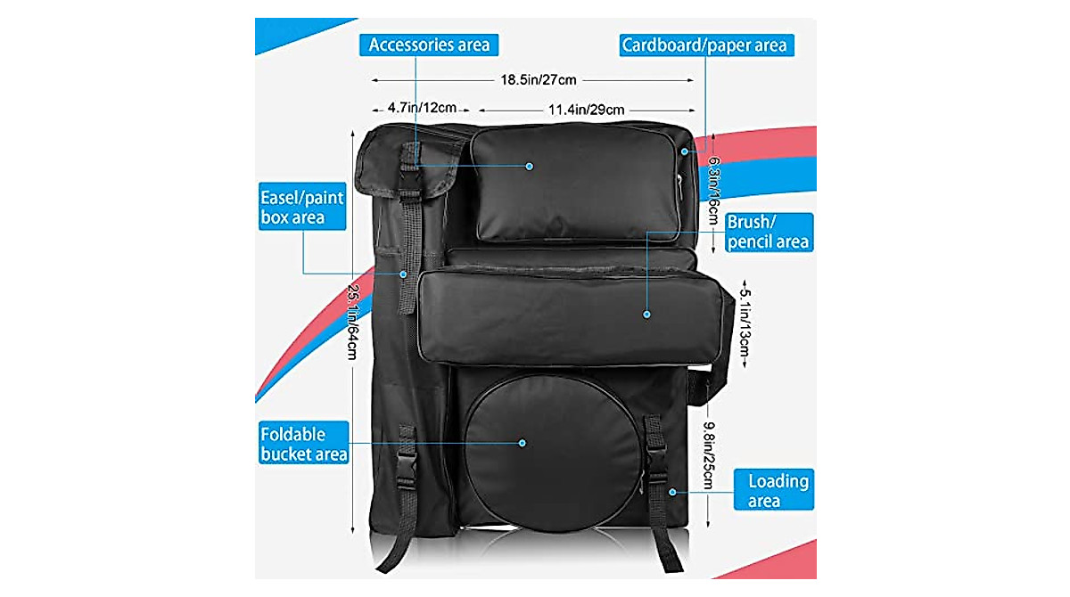 Art Canvas Bag Large Portfolio Case with Zipper & Shoulder Strap