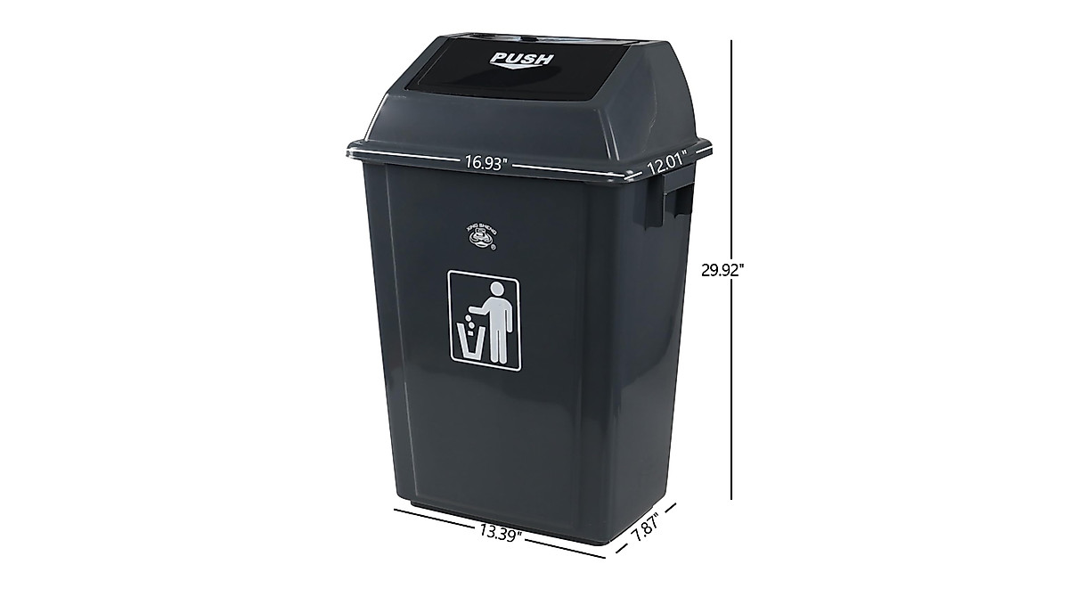 Nihenok 15 Gallon Plastic Trash Cans - Pack of 4 for Kitchen & More