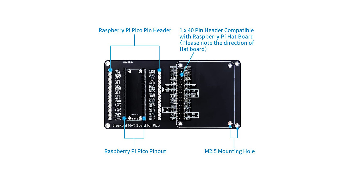 GeeekPi Breakout HAT for Raspberry Pi - GPIO Expansion