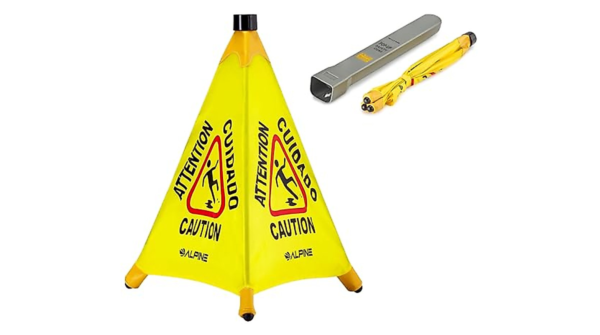 Alpine Pop-Up Wet Floor Sign - Portable Caution Cone for Safety