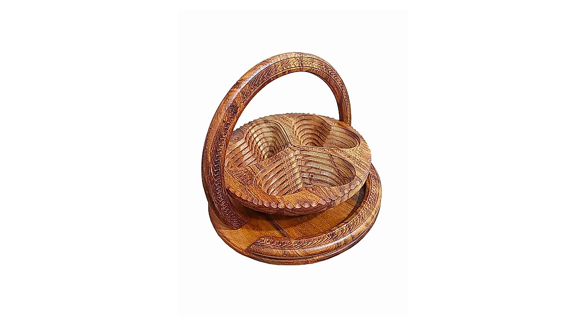 Handmade Wooden Collapsible Fruit Basket - Durable & Stylish