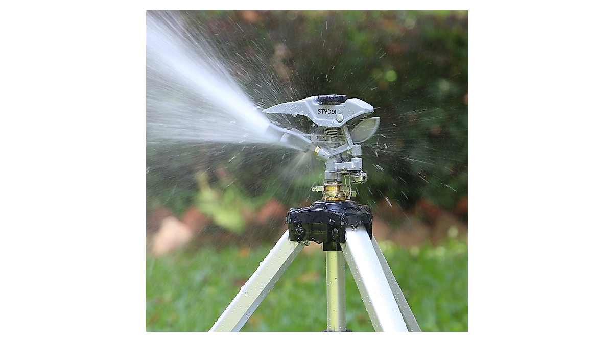 STYDDI Heavy Duty Impact Sprinkler - Tall Metal Tripod for Large Gardens