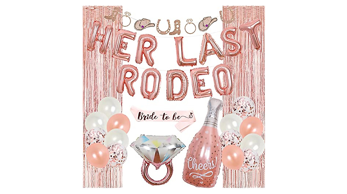 Western Bachelorette Party Decorations - Her Last Rodeo Balloons & More