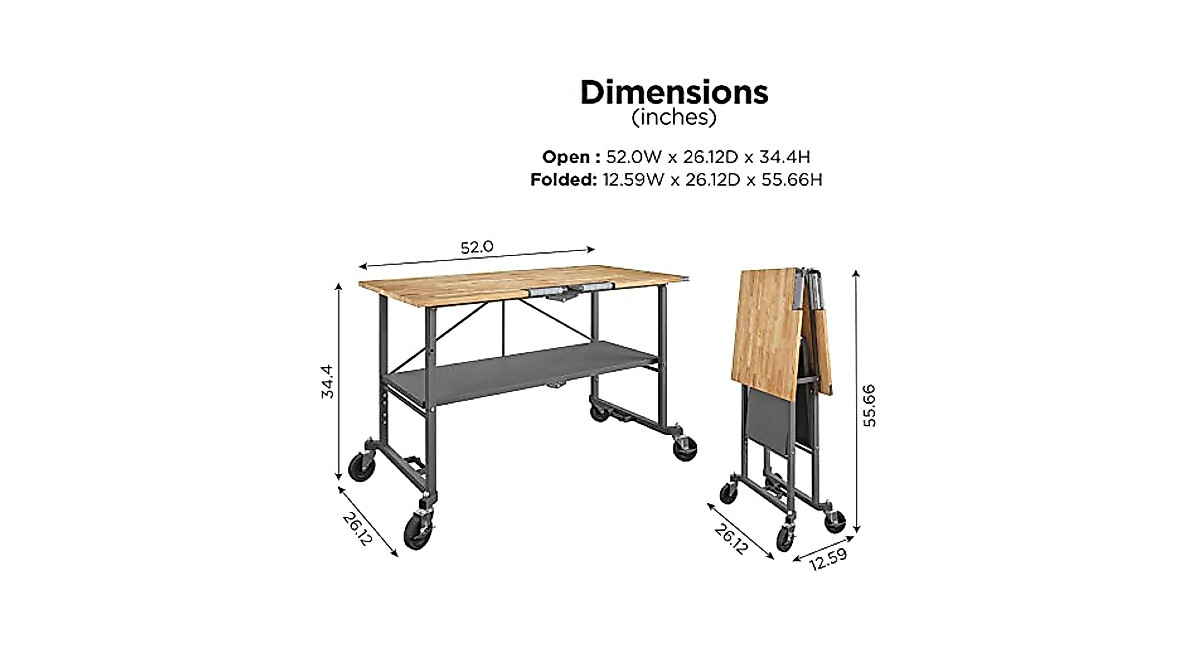 COSCO SmartFold Portable Workbench - Heavy-Duty Folding Utility Table