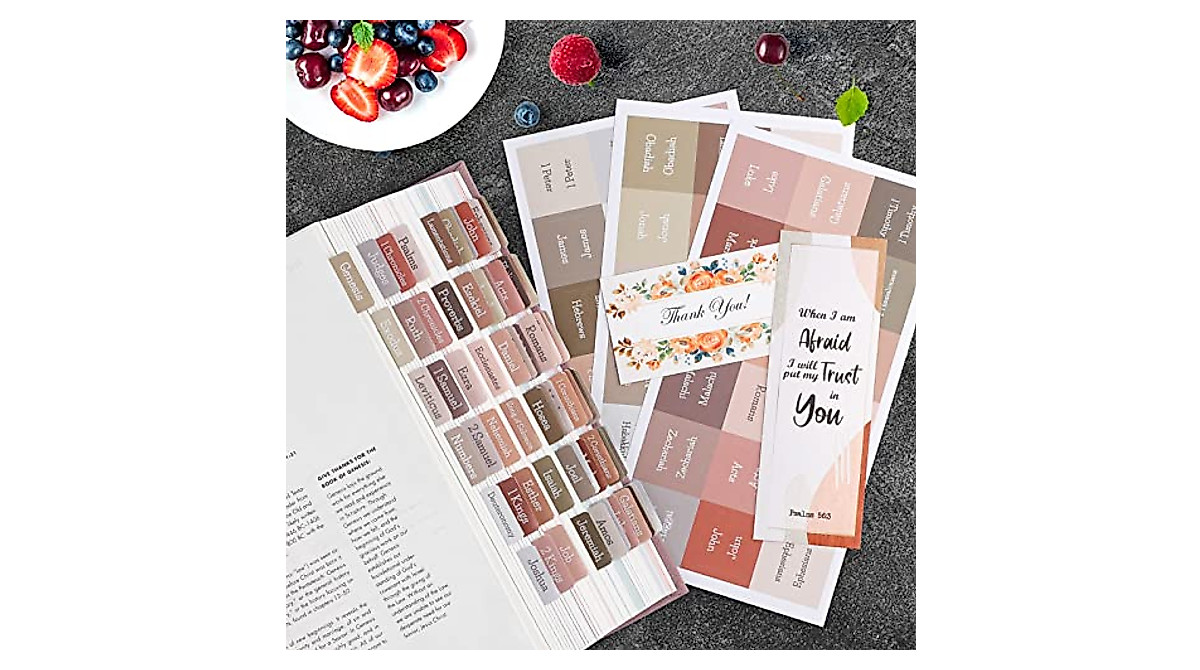 Earth Tone Bible Tabs - Large Print, Easy to Apply & Durable